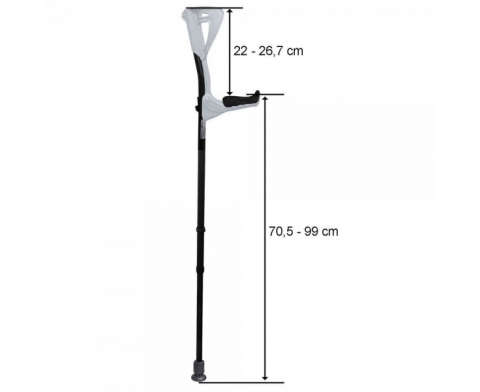 Βακτηρία Αγκώνος Με Πτυσσόμενη λαβή Ergotech Μαύρη - 4